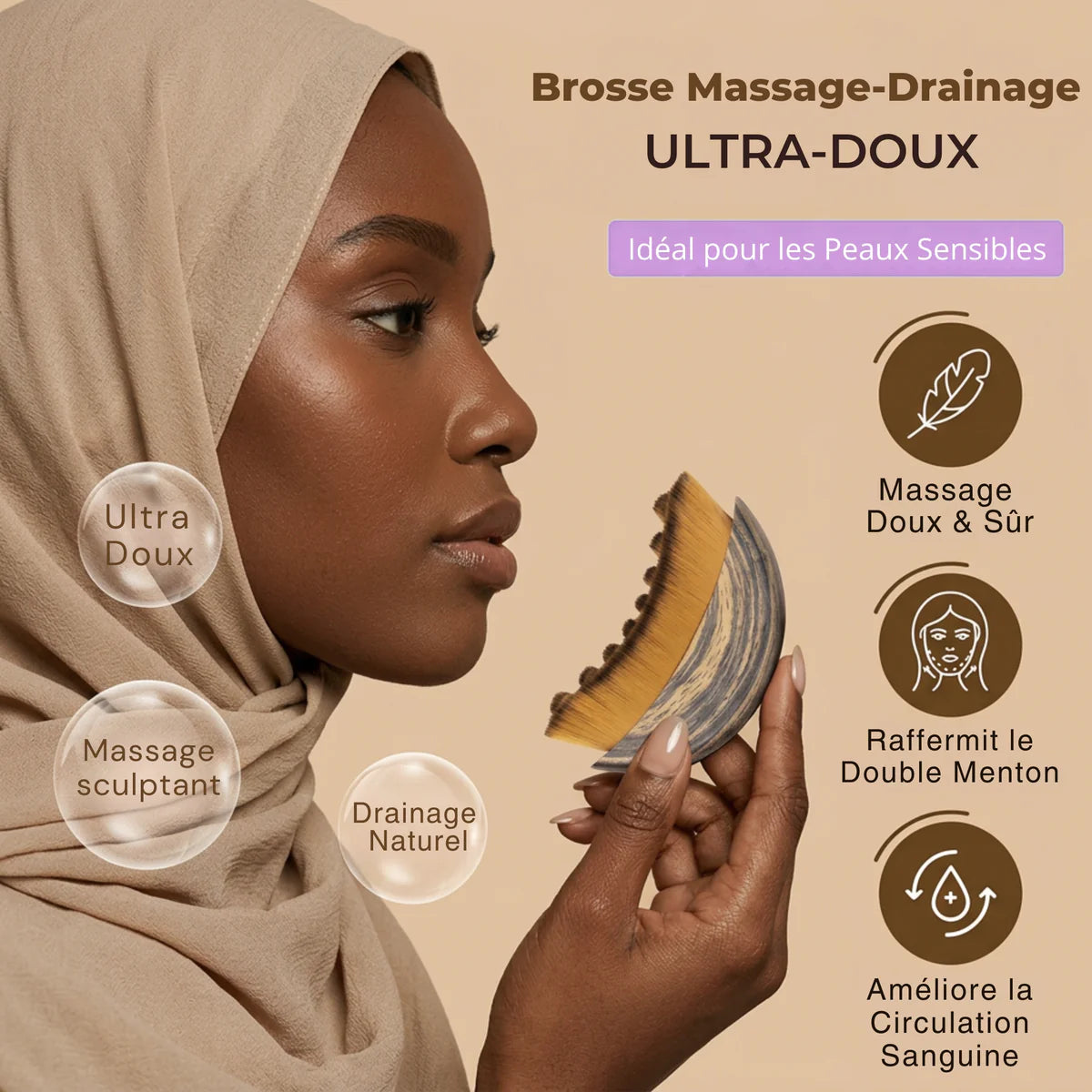 Brosse de Massage Lymphatique Visage