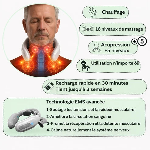 CerviConfort™ — Massage cervical chauffant EMS